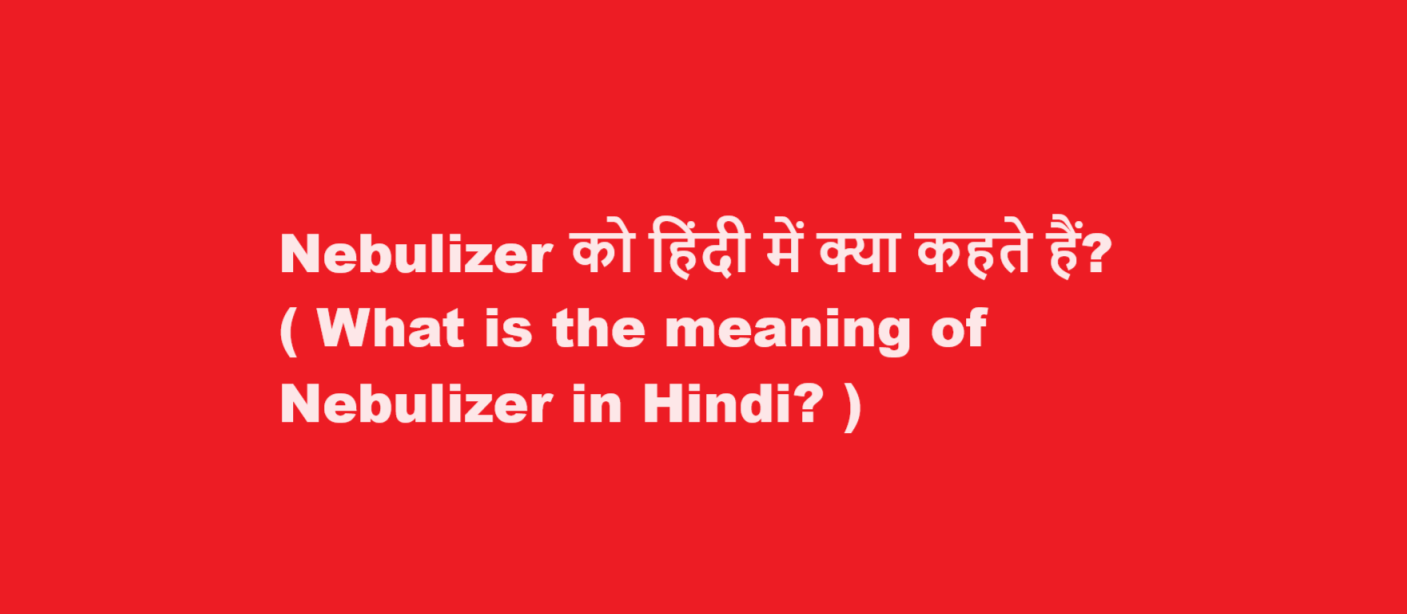 What is the meaning of Nebulizer in Hindi
