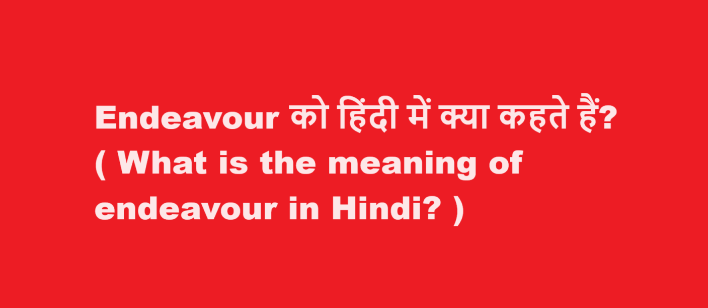 endeavour meaning in hindi