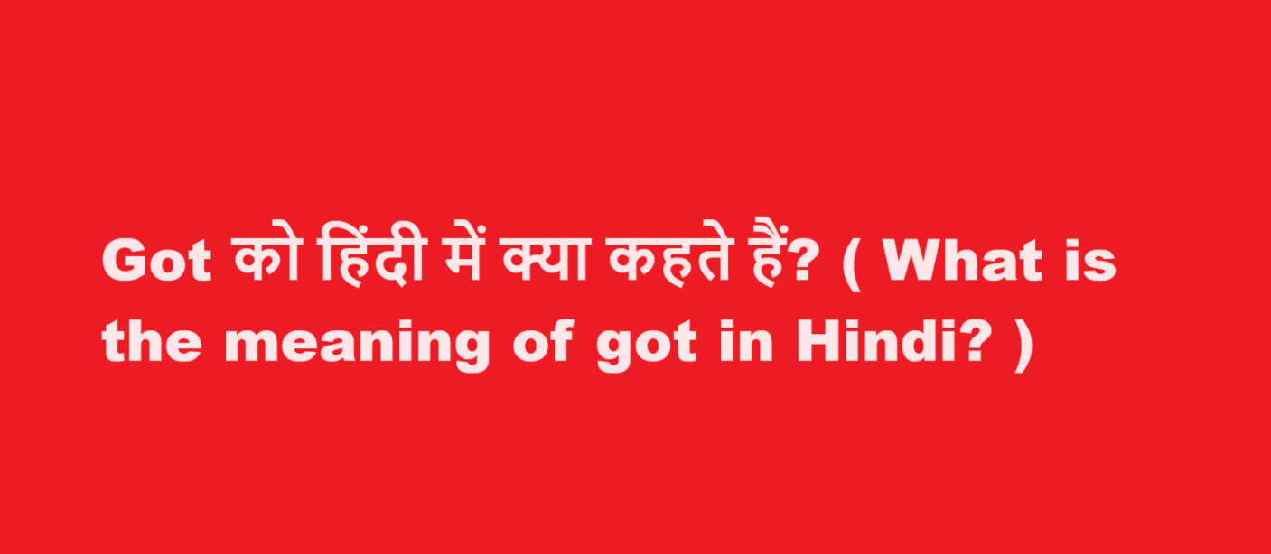 got meaning in hindi