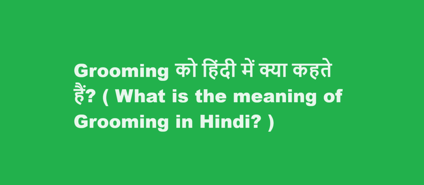 grooming meaning in hindi