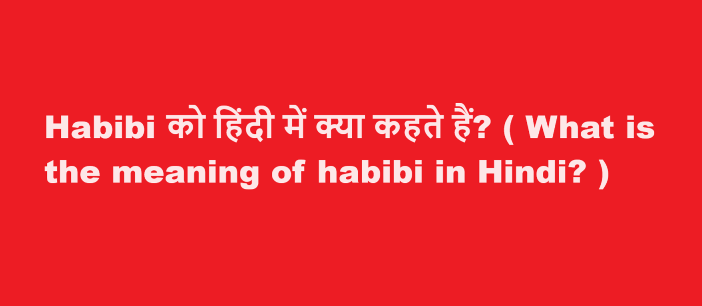 habibi meaning in hindi