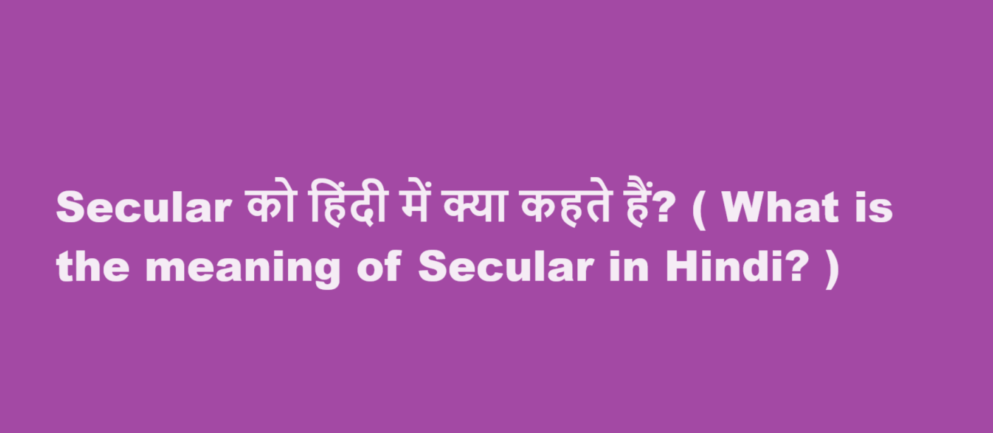 secular meaning in hindi