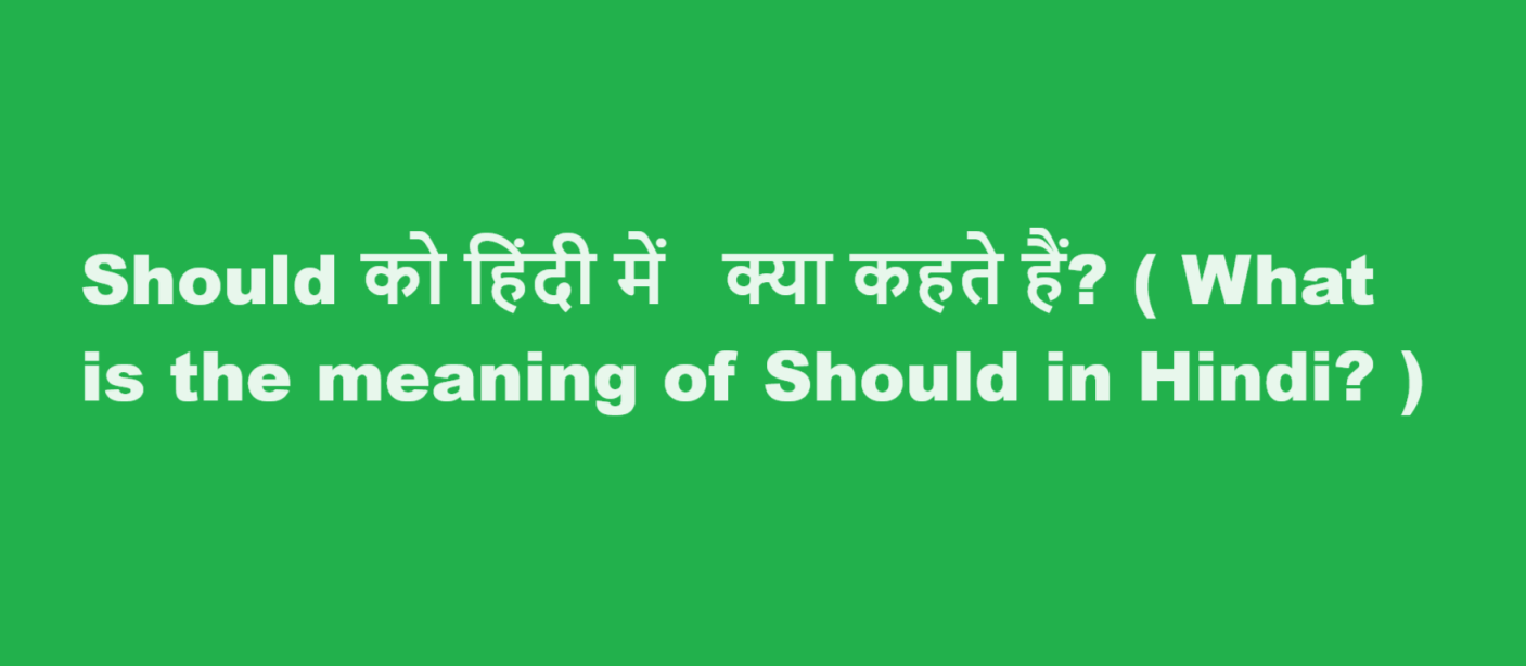 should meaning in hindi