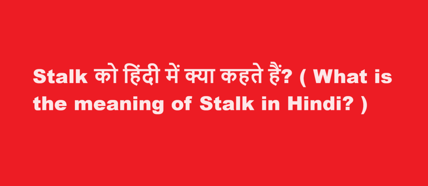 stalk meaning in hindi