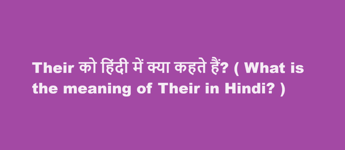 their meaning in hindi