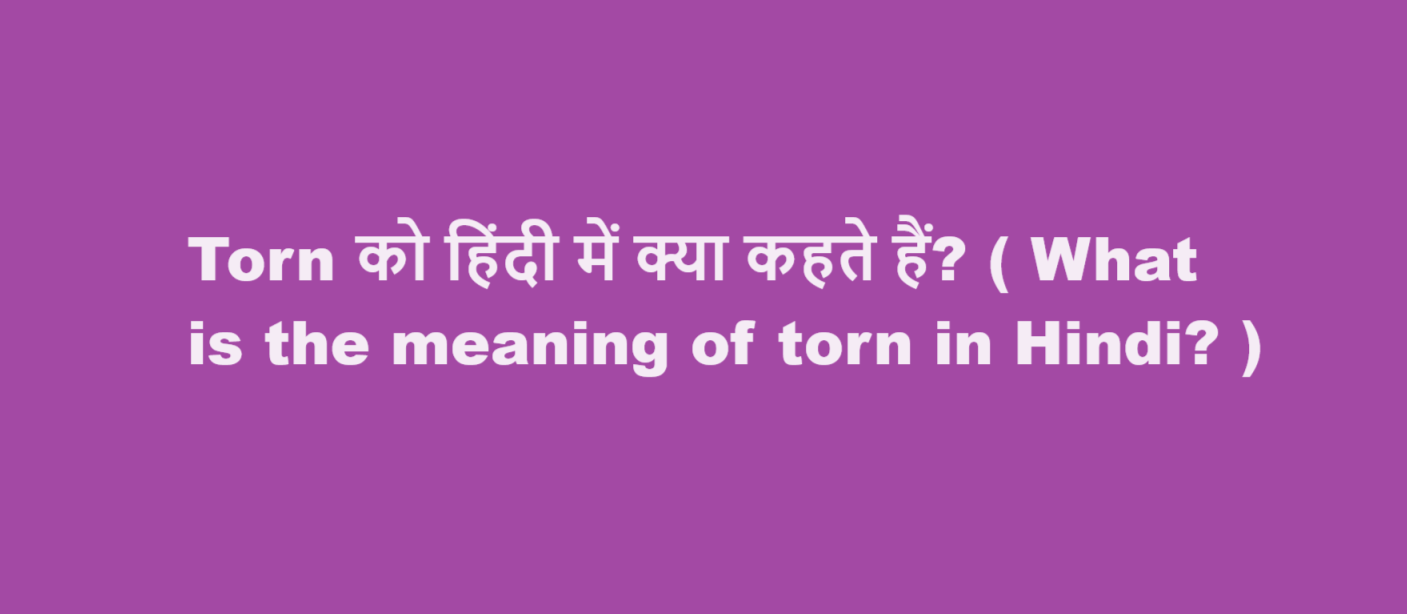 torn meaning in hindi