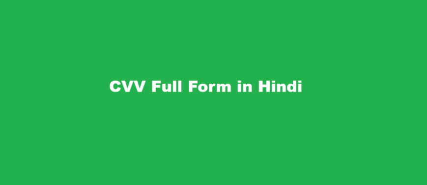 cvv full form in hindi